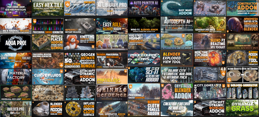 +50 Ultimate Blender Addons Bundle